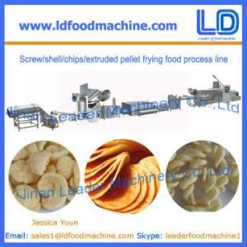 Screw/shell/chips/extruded pellet frying food process line