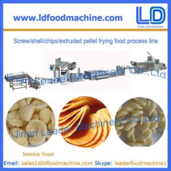 Screw/shell/chips/extruded pellet frying food assembly line #1 image